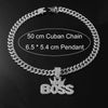Wholesale Alloy Hiphop Exaggerated Crown Letter Pendant Cuban Chain Men's Jewelry With Diamond Design