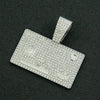 Wholesale Alloy Hiphop Geometric Diamond Pendant Necklace With Cuban Chain For Men