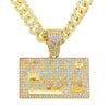 Wholesale Alloy Hiphop Geometric Diamond Pendant Necklace With Cuban Chain For Men