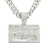 Wholesale Alloy Hiphop Geometric Diamond Pendant Necklace With Cuban Chain For Men