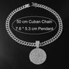 Wholesale Alloy Hiphop Geometric English Letters Full Diamond Pendant Necklace For Men