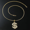 Wholesale Alloy Hiphop Style Dollar Symbol Pendant Jewelry With Diamond And Letters Numbers Text Pattern