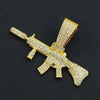 Wholesale Alloy Hiphop Style Geometric Diamond Gun Pendant Cuban Necklace For Men