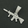 Wholesale Alloy Hiphop Style Geometric Diamond Gun Pendant Cuban Necklace For Men