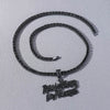 Wholesale Alloy Hiphop Style Geometric Letter Double Row Diamond Pendant Necklace For Men