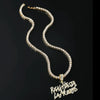 Wholesale Alloy Hiphop Style Geometric Letter Double Row Diamond Pendant Necklace For Men