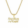 Wholesale Alloy Hiphop Style Geometric Letter Double Row Diamond Pendant Necklace For Men
