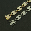 Wholesale Alloy Hiphop Style Geometric Pattern Pig Nose Buckle Coffee Bean Pendant Cuban Chain Necklace For Men With Full Color Diamond