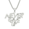 Wholesale Alloy Hiphop Style Letter Pendant Necklace With Diamond Stitching