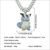 Wholesale Alloy Hiphop Style Threedimensional Cartoon Animal Pendant Necklace With Diamond Inlay And Cuban Chain