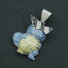 Wholesale Alloy Hiphop Style Threedimensional Cartoon Animal Pendant Necklace With Diamond Inlay And Cuban Chain