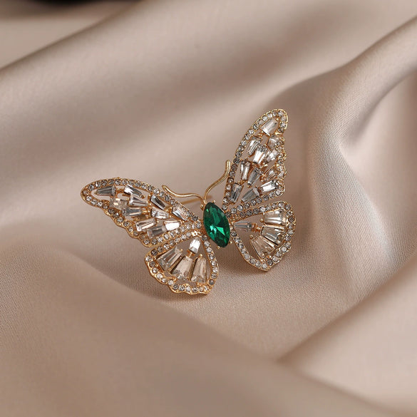 Wholesale Alloy Hollow Butterfly Brooch Electroplated Highend Light Luxury Retro Minimalist Women's Suit Pin