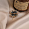 Wholesale Alloy Imitation Crystal Fourleaf Clover Brooch Women's Minimalist Light Luxury Electroplated Suit Coat Accessory