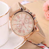 Wholesale Alloy Imitation Leather Strap Quartz Watch With Round Dial And Roman Numeral Scale Leisure Style