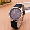 Wholesale Alloy Imitation Leather Strap Quartz Watch With Round Dial And Roman Numeral Scale Leisure Style