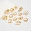 Wholesale Alloy Imitation Pearl Finger Ring Geometric Pattern Electroplating Women's Style