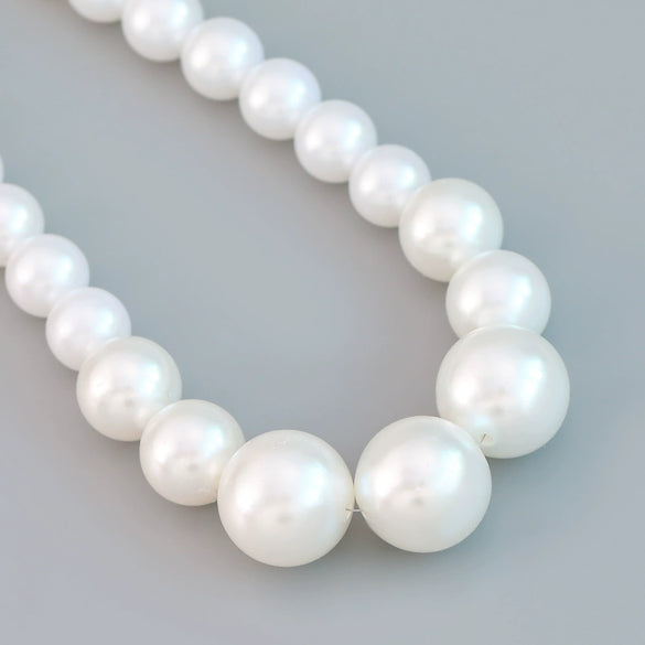 Wholesale Alloy Imitation Pearl Necklace Set With Snake Bone Chain And Geometric Style For Women