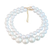 Wholesale Alloy Imitation Pearl Necklace Set With Snake Bone Chain And Geometric Style For Women