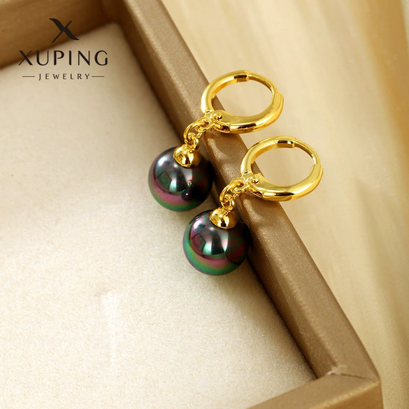 Wholesale Alloy Imitation Pearl Retro Geometric Earrings For Women With Electroplating