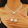 Wholesale Alloy Imitation Pearls And Rhinestones Plants Flowers Geometric Style Women's Pearl Necklace Set