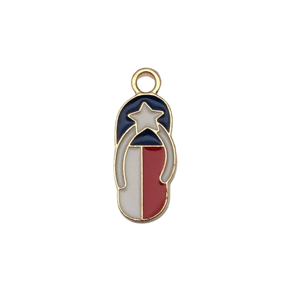 Wholesale Alloy Independence Day American Flag Cross Pendant Jewelry Accessories With Oil Dripping And Totem Pattern Minimalist Style