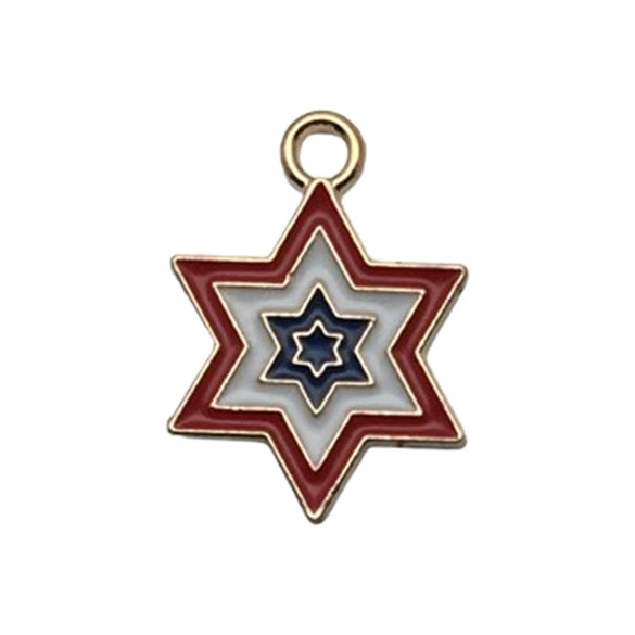Wholesale Alloy Independence Day American Flag Cross Pendant Jewelry Accessories With Oil Dripping And Totem Pattern Minimalist Style