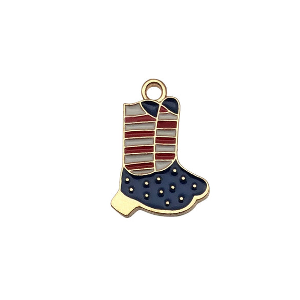Wholesale Alloy Independence Day American Flag Cross Pendant Jewelry Accessories With Oil Dripping And Totem Pattern Minimalist Style