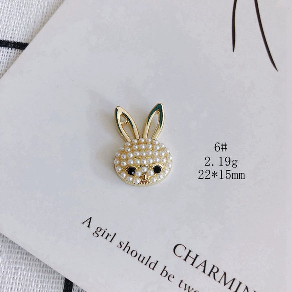 Wholesale Alloy Inlaid Jewelry Accessories With Bear And Rabbit Shapes For Earrings And Necklace