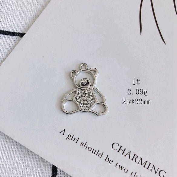 Wholesale Alloy Inlaid Jewelry Accessories With Bear And Rabbit Shapes For Earrings And Necklace