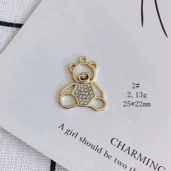 Wholesale Alloy Inlaid Jewelry Accessories With Bear And Rabbit Shapes For Earrings And Necklace