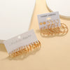 Wholesale Alloy Inlaid Pearl Geometric Women's Earrings Retro French Style Electroplated 6Piece Set