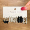 Wholesale Alloy Inlaid Pearl Geometric Women's Earrings Retro French Style Electroplated 6Piece Set