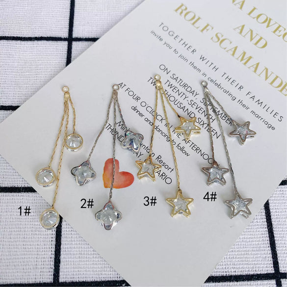 Wholesale Alloy Inlaid Star Earrings Jewelry Accessories With Electroplating