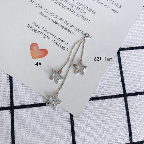 Wholesale Alloy Inlaid Star Earrings Jewelry Accessories With Electroplating