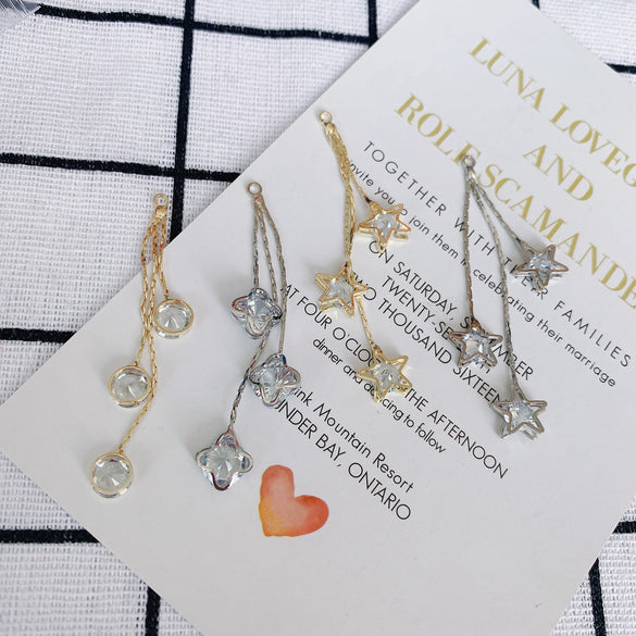Wholesale Alloy Inlaid Star Earrings Jewelry Accessories With Electroplating