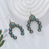Wholesale Alloy Inlaid Turquoise Geometric Creative Exaggerated Women's Earrings