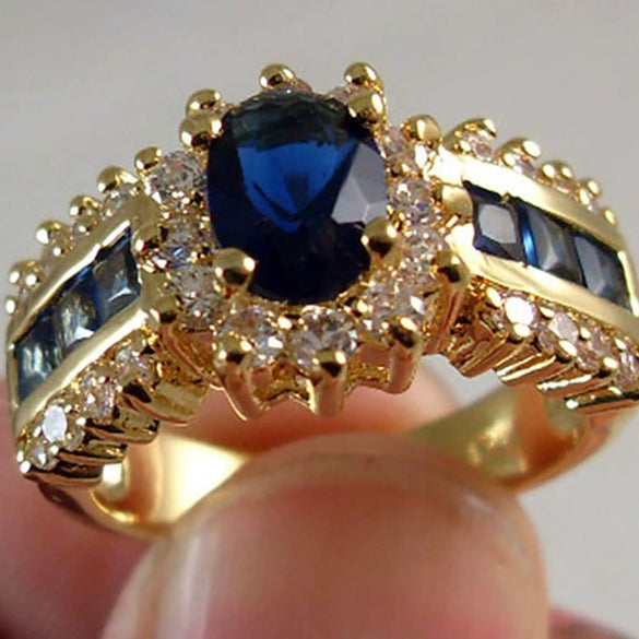 Wholesale Alloy Inlaid Zircon Ring With Flower Pattern And Electroplating Treatment For Women