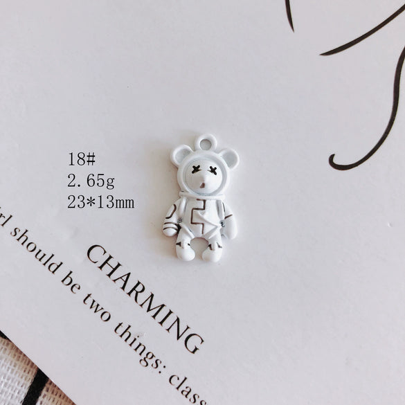 Wholesale Alloy Jewelry Accessories Electroplated With Small Bear Robot Shapes For Earrings And Necklace