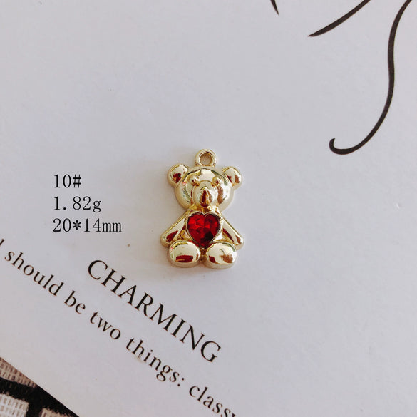 Wholesale Alloy Jewelry Accessories Electroplated With Small Bear Robot Shapes For Earrings And Necklace