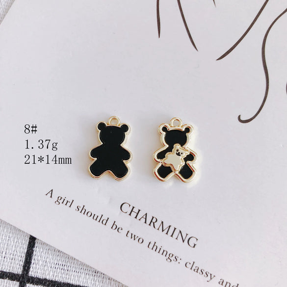 Wholesale Alloy Jewelry Accessories Electroplated With Small Bear Robot Shapes For Earrings And Necklace