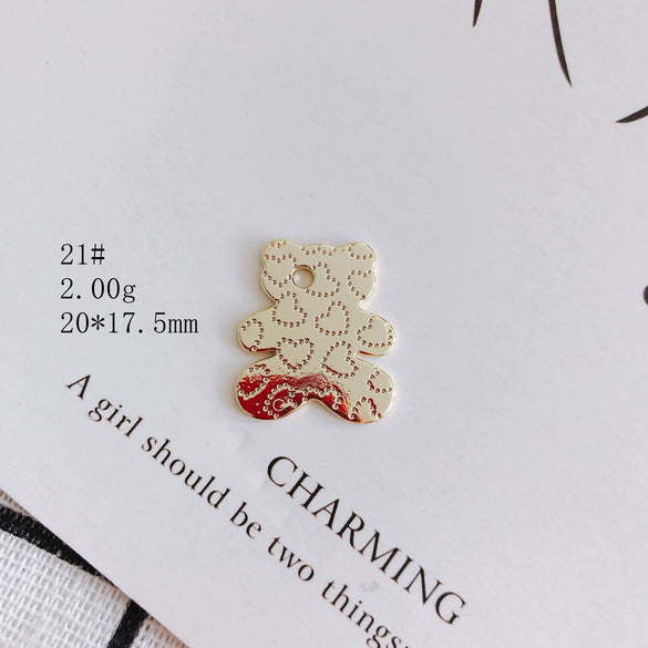 Wholesale Alloy Jewelry Accessories Electroplated With Small Bear Robot Shapes For Earrings And Necklace