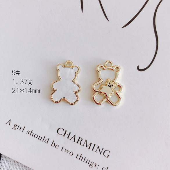 Wholesale Alloy Jewelry Accessories Electroplated With Small Bear Robot Shapes For Earrings And Necklace