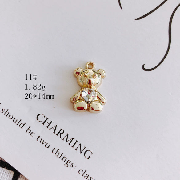 Wholesale Alloy Jewelry Accessories Electroplated With Small Bear Robot Shapes For Earrings And Necklace