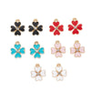 Wholesale Alloy Jewelry Accessories Oil Dripping Dot Diamond Four Leaf Clover Pendant Earrings