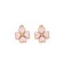 Wholesale Alloy Jewelry Accessories Oil Dripping Dot Diamond Four Leaf Clover Pendant Earrings