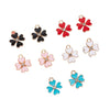 Wholesale Alloy Jewelry Accessories Oil Dripping Dot Diamond Four Leaf Clover Pendant Earrings