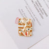 Wholesale Alloy Jewelry Accessories With Baking Paint Wave Surface And Irregular Rectangular Pendant