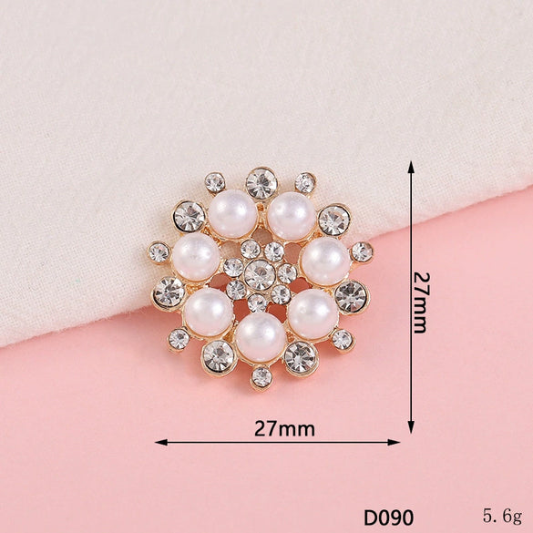Wholesale Alloy Jewelry Accessories With Flower Pattern And Electroplating Treatment For Mobile Phone Shell Stick Drill Five Petal Flower And Snowflake Design