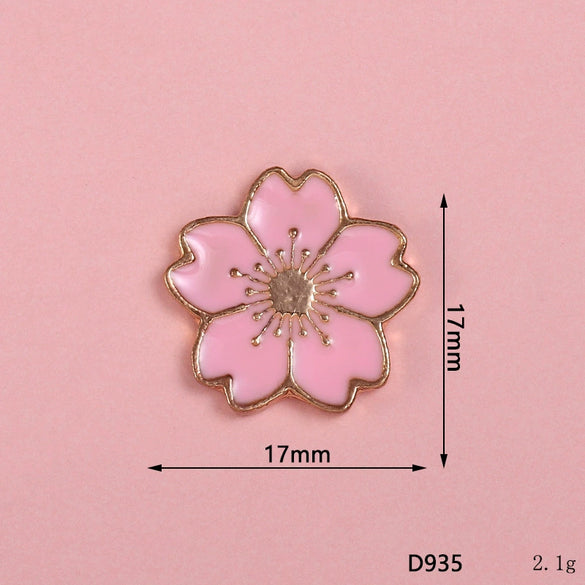 Wholesale Alloy Jewelry Accessories With Flower Pattern And Electroplating Treatment For Mobile Phone Shell Stick Drill Five Petal Flower And Snowflake Design