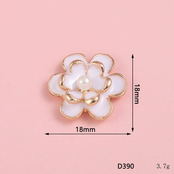 Wholesale Alloy Jewelry Accessories With Flower Pattern And Electroplating Treatment For Mobile Phone Shell Stick Drill Five Petal Flower And Snowflake Design